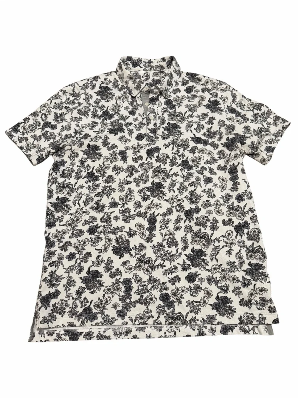 Nike Men's Dri-FIT Player Floral Golf Polo | Gray/White | Size Large